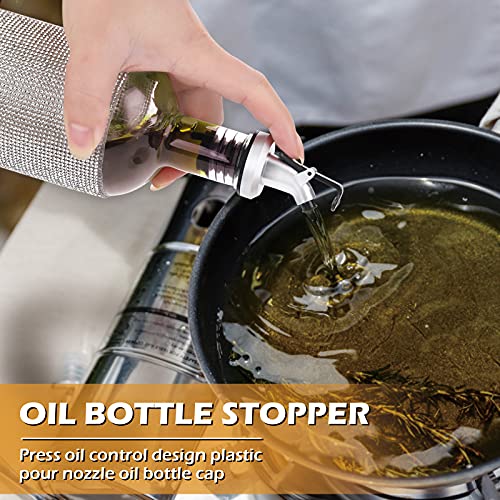 ASTER Olijfolie Tuiten Fles Pourer 5 Pack,Lekvrije Liquor Pourers met Stofkappen Olie Uitloop Liquor Spirit Drinks… - Image 8
