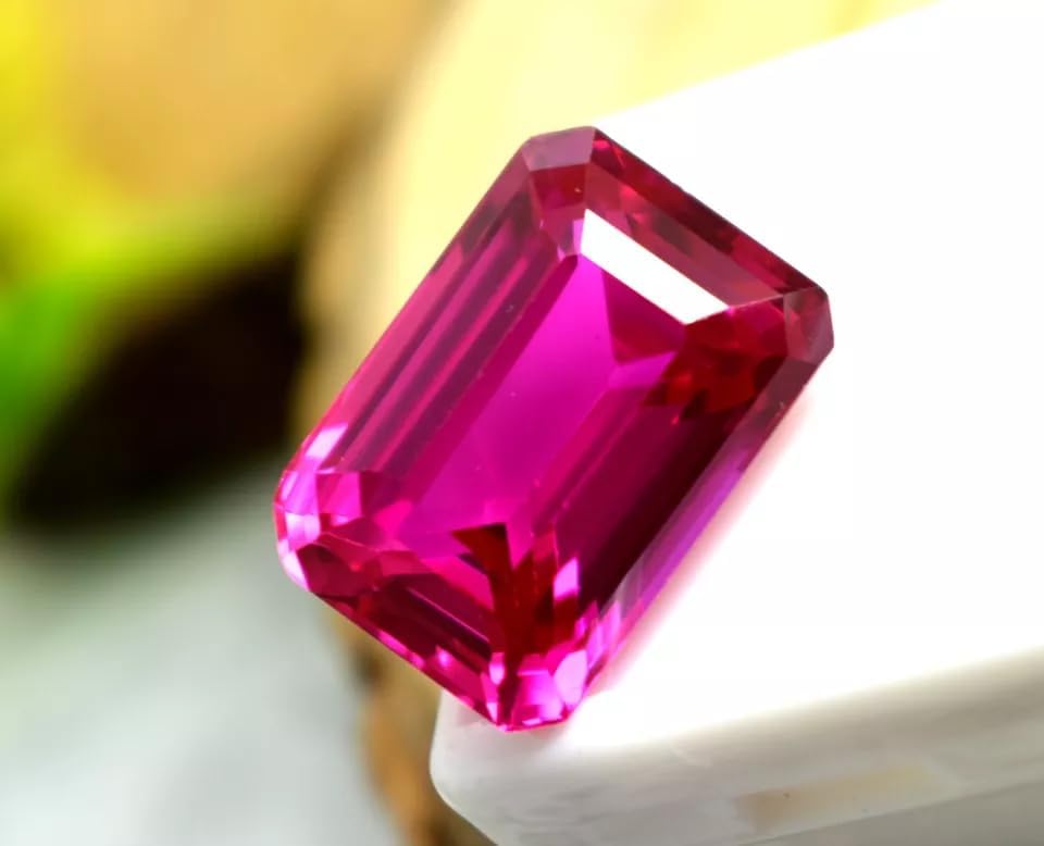 Natural Pink Sapphire 24.75 Ct Emerald Cut GGI Certified Loose Gemstone Rare Collectible Gem Stone for Jewelry Making