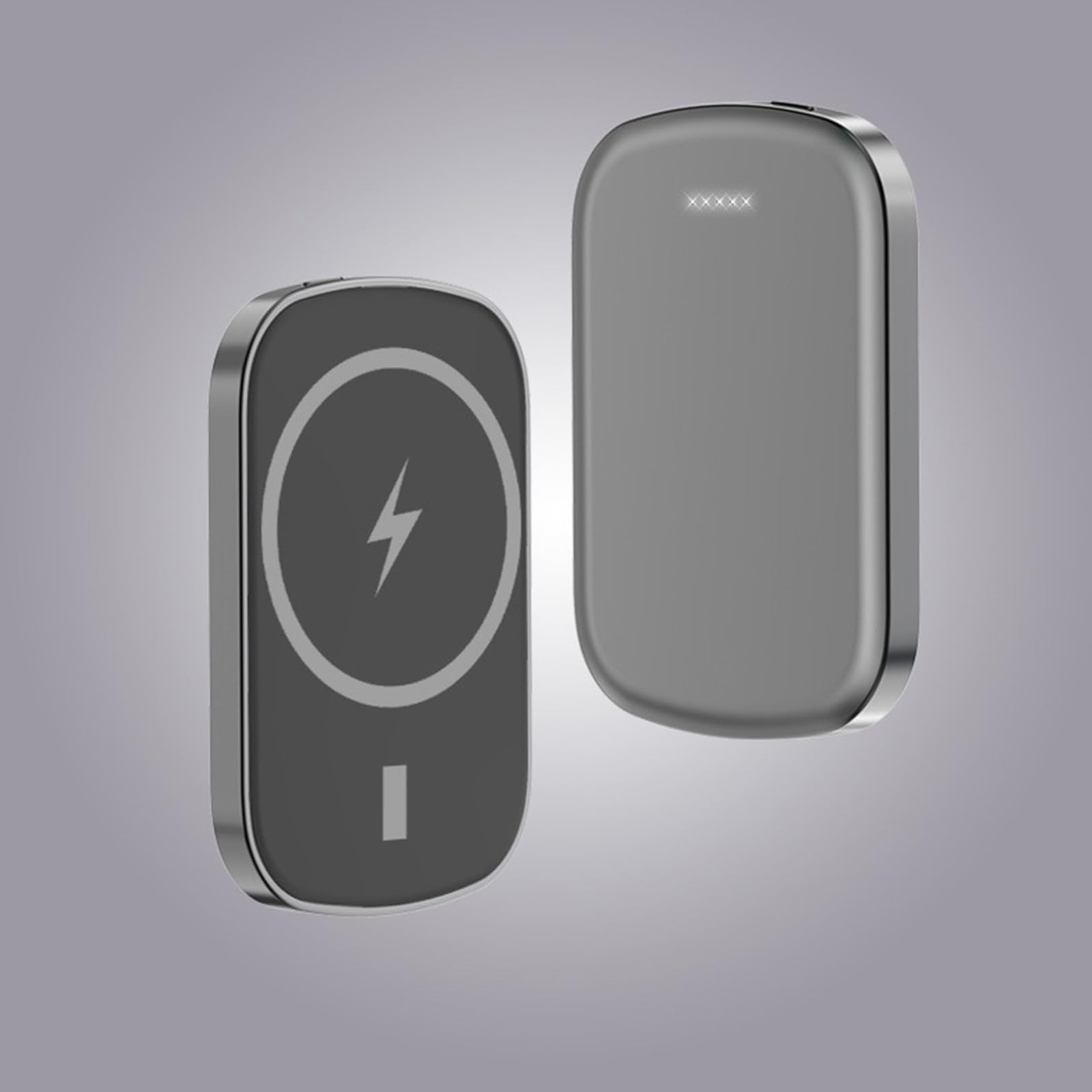Magnetyczne ładowanie bezprzewodowe Treasure Power Bank, inteligentna funkcja rozpoznawania obiektów obcych w celu zapewnienia bezpiecznego ładowania,Grey-10000mAh