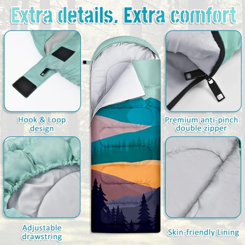 Bolsa de Dormir para Adultos, 3 Estaciones, Impermeable para Camping miniatura 4