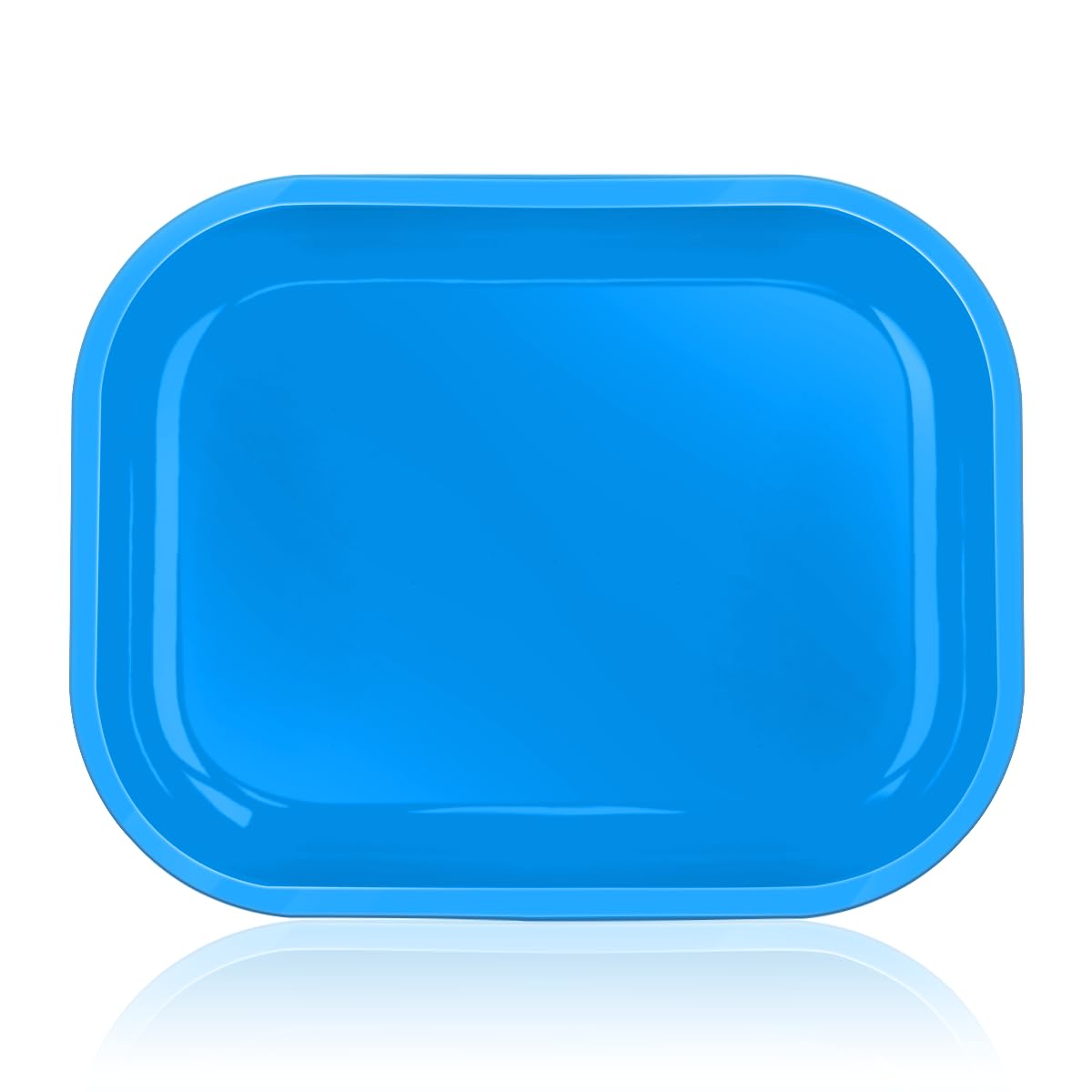 Metal Rolling Tray - 7 x 5.5 inch, Smooth Rounded Corners, Classic Minimalist Aesthetic, Suitable for Home, Outdoor &amp; Kitchen Use (Blue)
