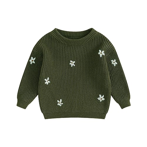 Image of Autumn Winter Warm Outfits Baby Girl Cute Long Sleeve Knitted Sweater Pullover Top