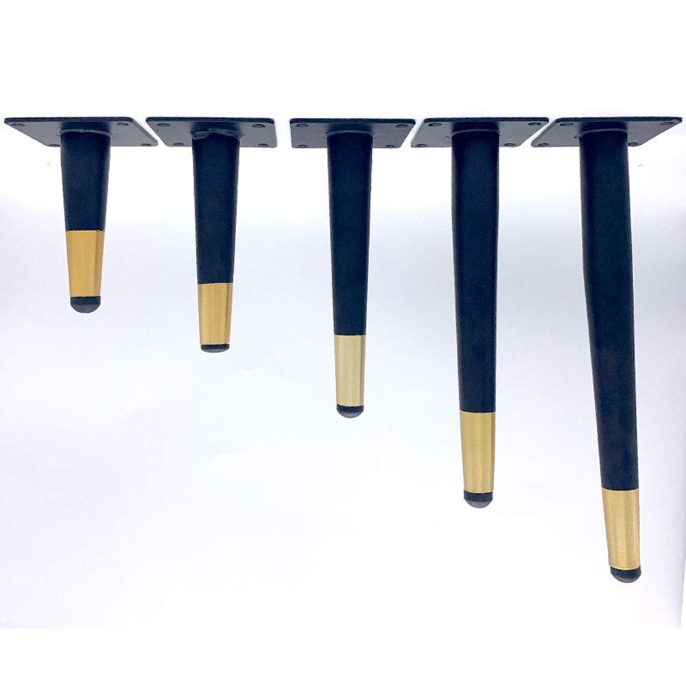 Gambe per mobili in Metallo, affusolate, per Divano, Armadio, Tavolo, con Base in Ottone, carico Massimo 800 kg, Set di 4, Cono Dritto 40 cm/15,7 Pollici