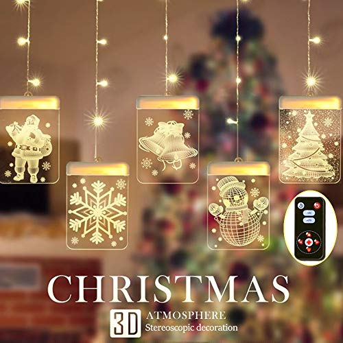 Aolantai Window Lights, 3D Acrylic Fairy Lights Christmas String Lights with USB Powered