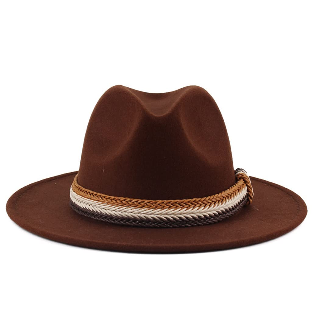 Chapeau haut de forme en laine mélangée pour femme et homme style gentleman décontracté