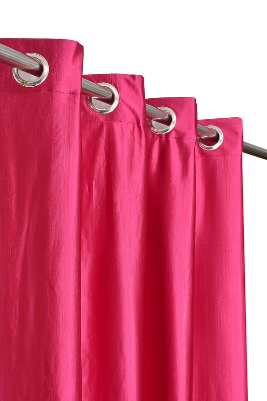 DC DECASTLE Premium Solid Plain Room Darkening Polyester Door Curtains for Room, Office, Bedroom, Lobby, Hall, Living Room Set of 2| Pack of 2| 7 feet| Dark Pink