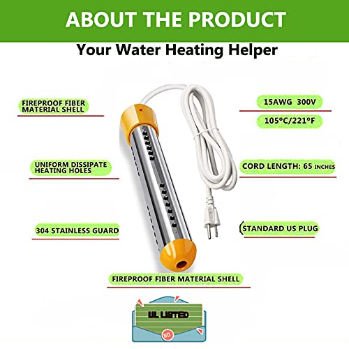 image for Haster Immersion Water Heater for Inflatable Pool,Portable Bucket Heat