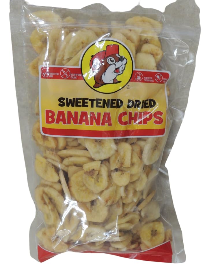 Buc-ee's Sweetened Banana Chips – Made from Fresh Organic Bananas, Cholesterol-Free, No Artificial Colors or Preservatives, 12 oz