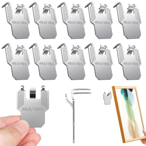 Image of 10 Pack Heavy Duty Claw Drywall Hangers Tool-Free Picture Hooks for Walls Holds Multi-Weight Reusable Canvas Hangers for Mirrors Art Posters Room Office Decor Claw Hanger for Drywall (Silver-10Pcs)