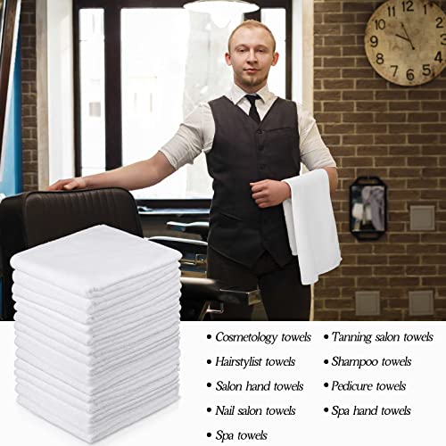 Image of Shimeyao 40 Pack Bleach Proof Towels Microfiber Absorbent Resistant Hair Hand Towels Bulk Quick Dry for Barber Gym Bath Spa Shaving (White,16 x 29 Inch)