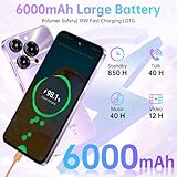 OUKITEL C69 Mobile Phones 2025 - Android 15, 7.2" Smart phone, 24GB+256GB/1TB, 6000mAh Battery Phone, 64MP Camera, 4G Dual SIM-Free & Unlocked Mobile Phones, Fingerprint/Face Unlock/NFC/GPS, Black - Image 5