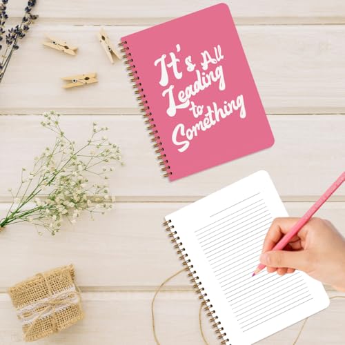 Image of 2Pcs Spiral Notebook, Floral Rough Draft College Ruled Spiral Notebook, 160 Pages Hardcover Notebooks Journals for Writing Travel Business Office, Christian Pink Aesthetic Notebooks for Women
