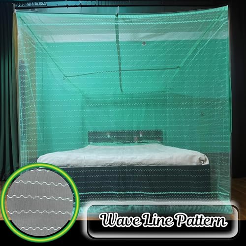 Image of Mosquito Net for King Size Bed & Double Bed, 6x7 ft, Wall /Hook Hanging, Premium Poly-Cotton Blend Fabric Foldable Machhardani (Mint Green - Frame Not Included)