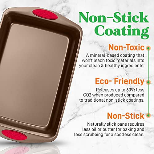 NutriChef 2-Piece Baking Pan Set - PFOA, PFOS, PTFE Free Flexible Nonstick Golden Coating Carbon Steel Bakeware for Home Baking - Image 4