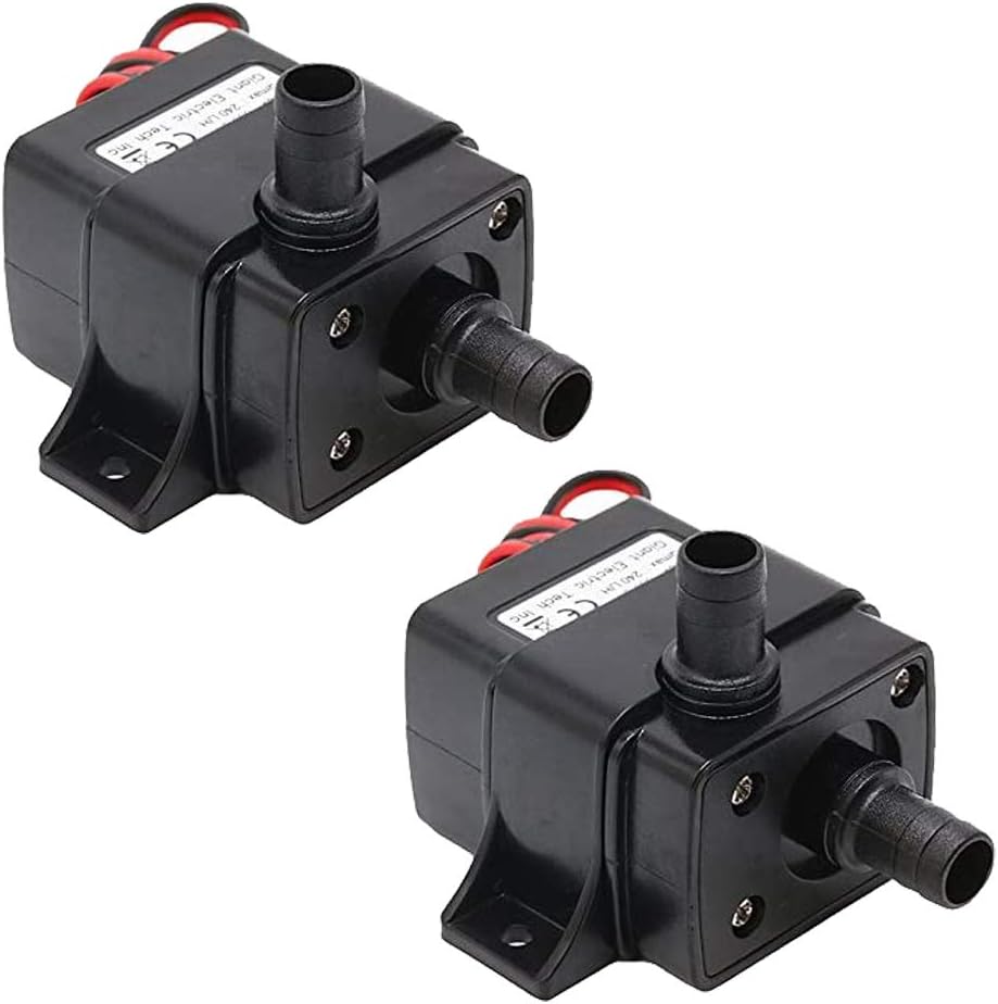 2pcs Water Pump 240L/H DC 12V 4.2W Micro Brushless Pump 3M Pumping Head Ultra Quiet Water Pump for Pool Aquarium Fish Tank
