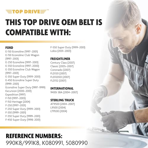 Image of Top Drive, 8PK2515, Premium Engine EPDM Serpentine Belt, 99.57 inch Length | 8-Rib, Automotive Replacement Serpentine Belt, Equivalent References K080991 and 5080990