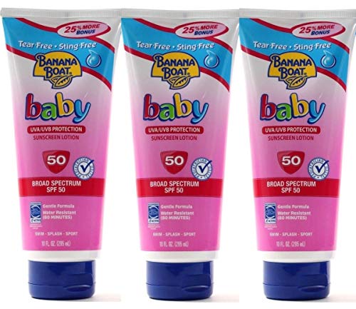 Banana Boat Baby Tear Free Broad Spectrum Sunscreen Spf 50 10 Oz. Pack of 3