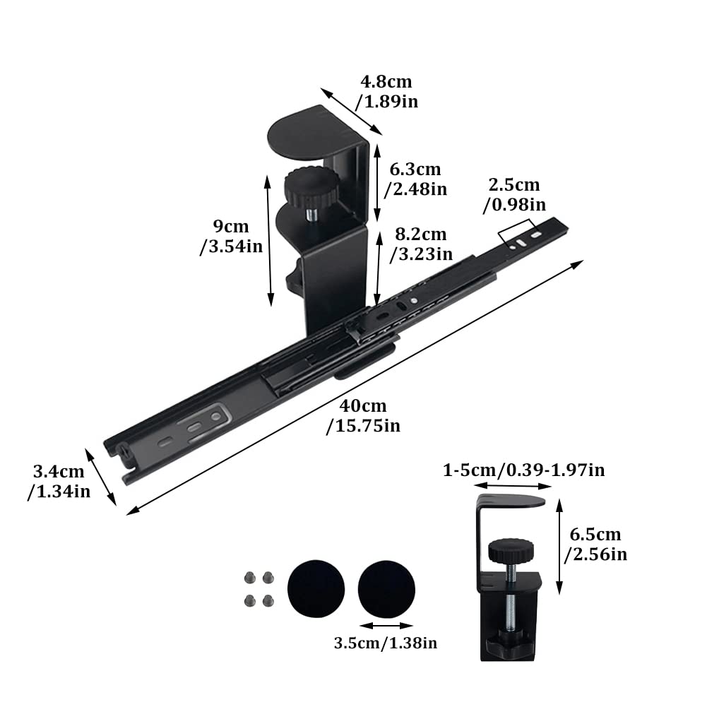 Guide Scorrevoli Per Vassoi Tastiera VIVO - Montaggio Sotto Scrivania, Regolabile In Altezza - Foto 3