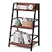 Tangkula 3-Tier Ladder Bookshelf, Industrial Wooden Bookcase w/Metal Frame, Anti-Toppling Device, Freestanding Display Shelf Plant Stand, Storage Rack for Home Office Living Room (1, 3-Tier)