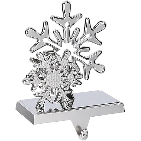 BELLE VOUS Silver Snowflake Stocking Holder Cover