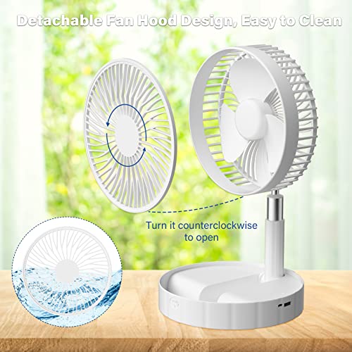 Foldable Portable Fan Standing Fan With Remote Control 4 Speeds Adjustable Small Desk Fan 7200Mah Rechargeable Fan Personal Battery Operated Usb Floor Fan Pedestal Fans For Bedroom Home Camping Travel #TOP6