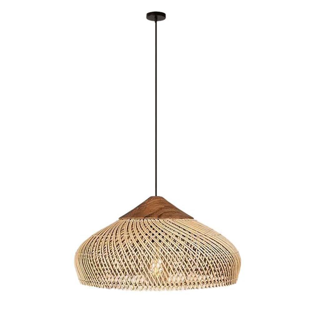 CJSLXGBL Wicker Pendant Light E27 Hanging Lights Rattan Hanging Lamp Wicker Woven Basket Lampshade,Farmhouse Industrial Boho Ceiling Light Fixture for Living Room Kitchen Island