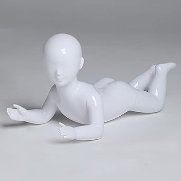 Baby Manikin for Clothes White, Full Body Sitting Pose Mannequin Torso Dress Form, Child Kids Dummy for Shops Window Counter Clothing Display Size Crawling Baby
