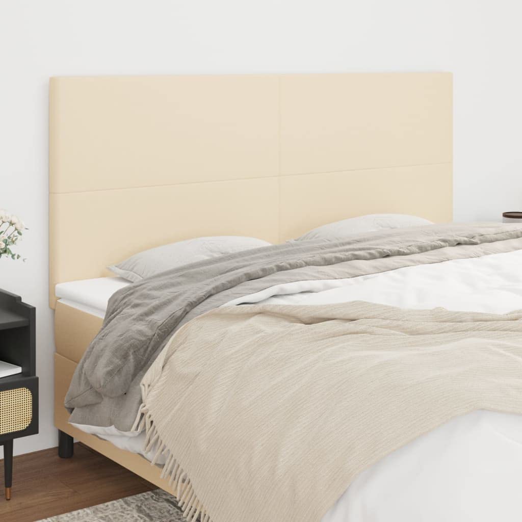 vidaXL Testiera Crema 180x5x118/128 cm Tessuto
