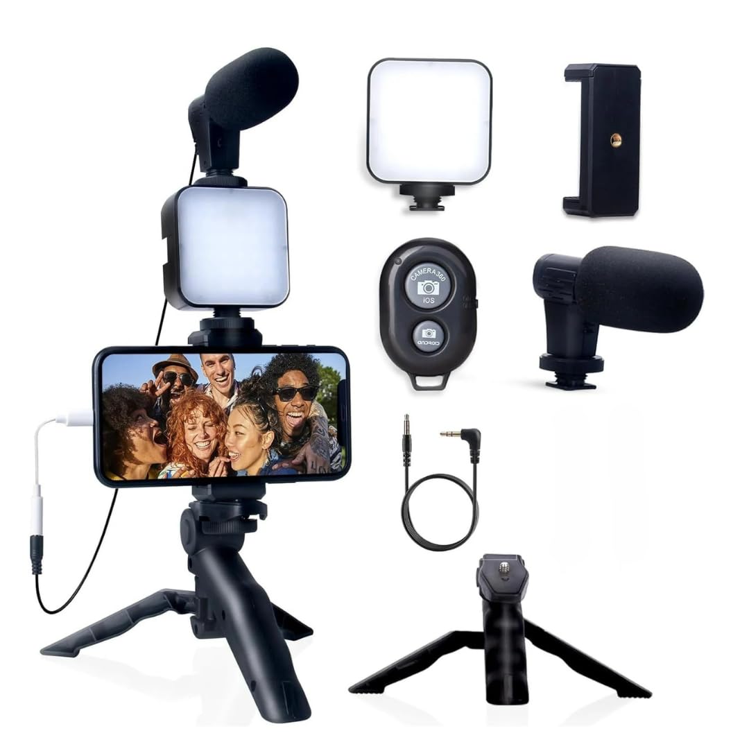 Casaquin Professional Video Making Kit with LED Light, Microphone, Tripod Stand, Smartphone Mount, Complete Content Creator Set-picture-22