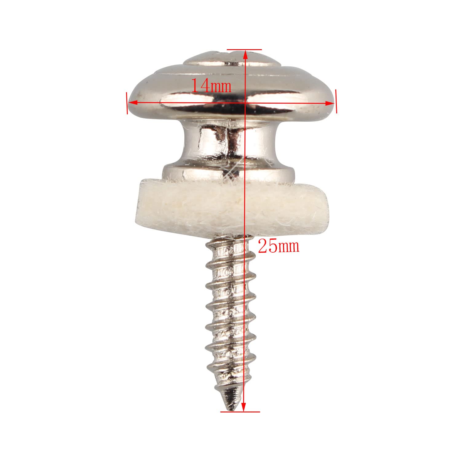 Attacchi Tracolla Per Chitarra - 4 Pezzi Cromati Con Viti E Feltrino - Foto 5