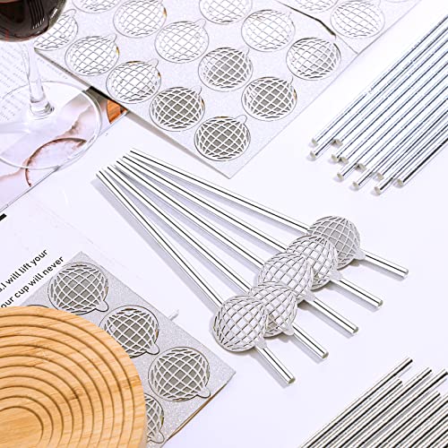 50 Pcs Disco Decorative Straws 70S Disco Paper Straw Decor Glitter Mirror Disco Ball Hat Decor Disco Party Decorations For 70S Retro Disco Party Dance Holiday Wedding Birthday (Ball Style) #TOP3