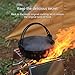 GAOSHA Portable Cast Iron Pots with Wood Lid Dutch Oven Outdoor Camp Cookware Deepening Soup Pots for Camping Cooking Hiking