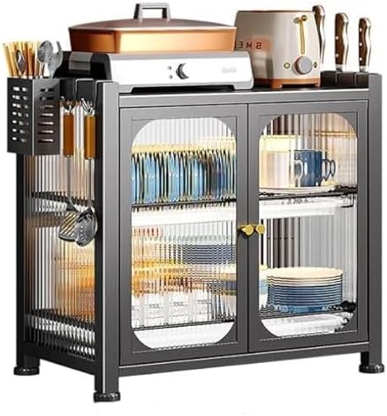 Brikipth Spice Rack 3-Tier, Height Adjustable, Kitchen Storage & Organisation, Kitchen Countertop Storage Shelf for Jar Bottles, Bathroom Storage, Cosmetic Organizer