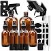 Glass Spray Bottle, KAMOTA Amber Glass Spray Bottles Set Refillable Container for Essential Oils, Cleaning Products, or Aromatherapy - 16 OZ x 2, 2 OZ x 4, 10 ml Roller Bottle x 4