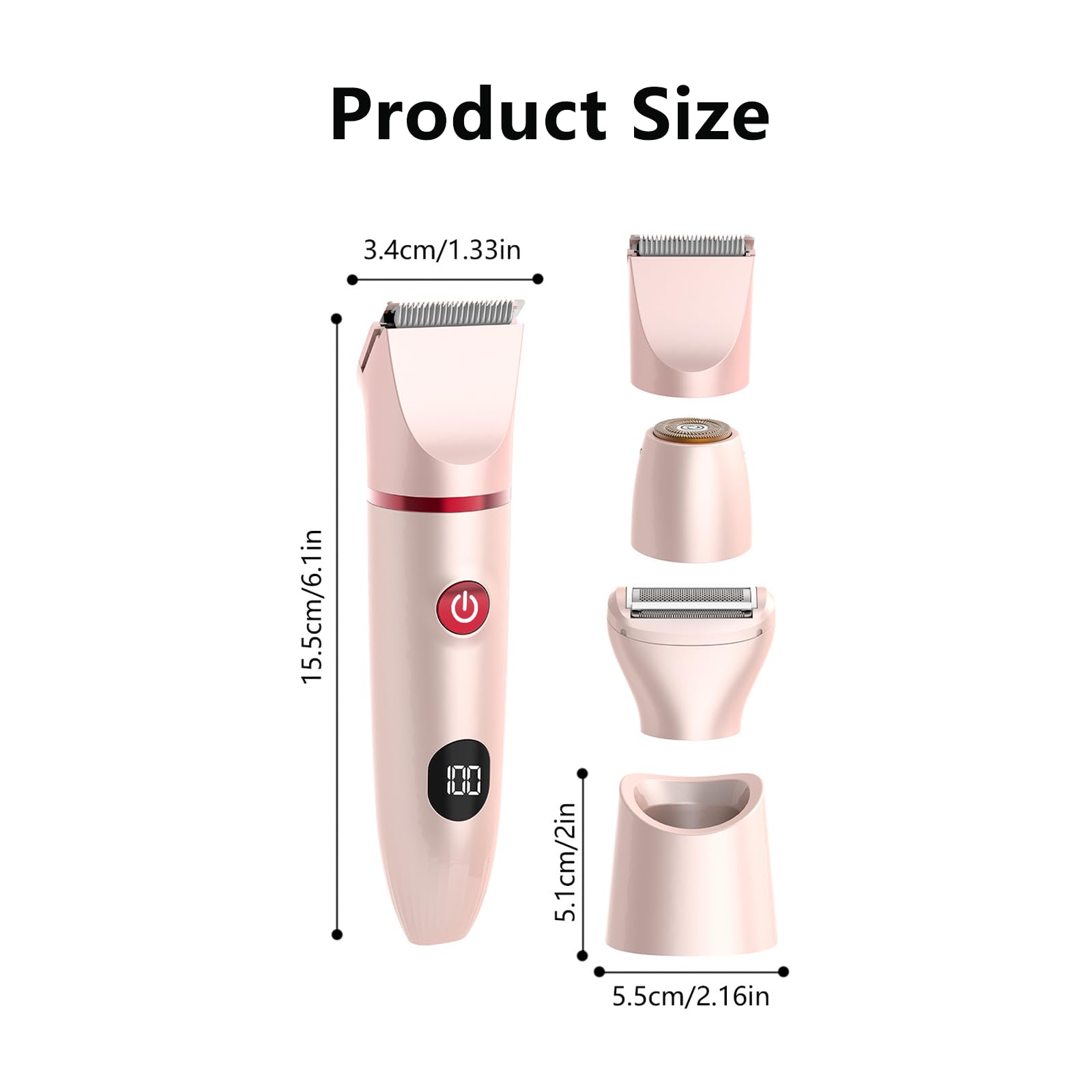 Rasoio Elettrico Donna, 3 in 1 Rasoio Donna Elettrico Senza Fili per corpo, gambe, peli pubici e viso, IPX6 impermeabile e USB ricaricabile