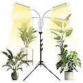 LED Grow Lights for Indoor Plants, 420 LEDs Full Spectrum Plant Lights for Indoor Growing with 15-63 inches Adjustable Tripod Stand, 4 Heads Floor Grow Lamp with 3/6/12H Auto On/Off Timer Function