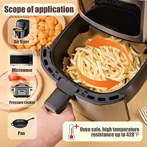 Golden Associate Disposable Paper Liner Round 100Pcs For 5 To 8 Qt Air Fryer Baskets, Non-Stick Oil-Proof Parchment Liner Cooking Paper #TOP4