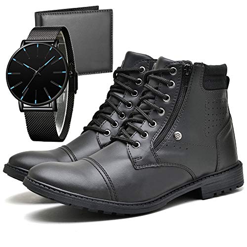 Bota Coturno Adventure Trilha Com Carteira e Relógio Slim Masculino DUBUY R560DB Tamanho:40;cor:Pret