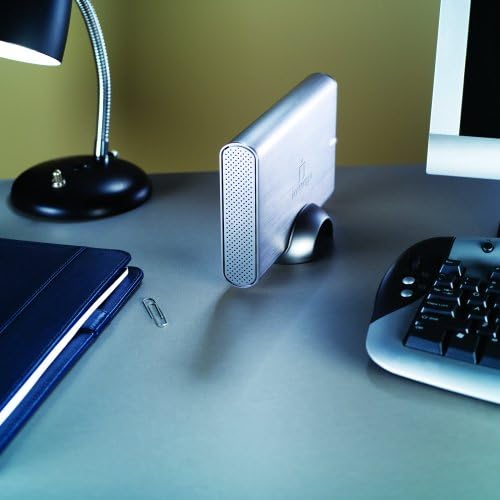 Front view of Iomega Prestige External Hard Drive with logo