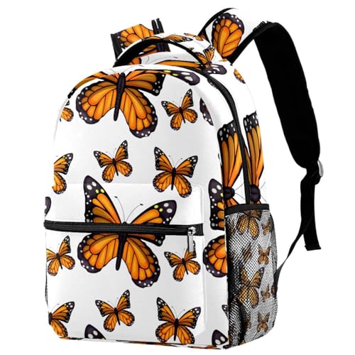 Sac à dos d'école confortable avec motif papillons pour éviter le mal de dos