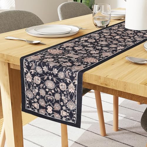 Image of Homerz Premium Runner for 6 Seater Dining Table, 13x72 inch Size, Antiskid Backing, Soft Velvet Fabric (Nawab)