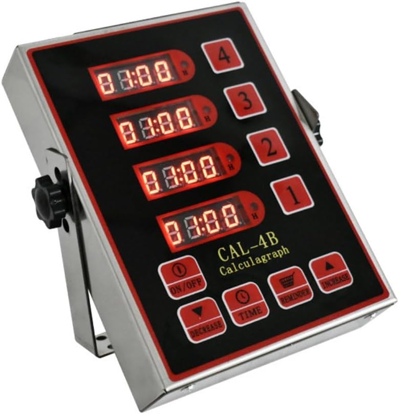 Temporizador de cocina comercial, temporizador digital de 4 canales para cocinar, volumen de alarma fuerte +-, suministros de restaurante para