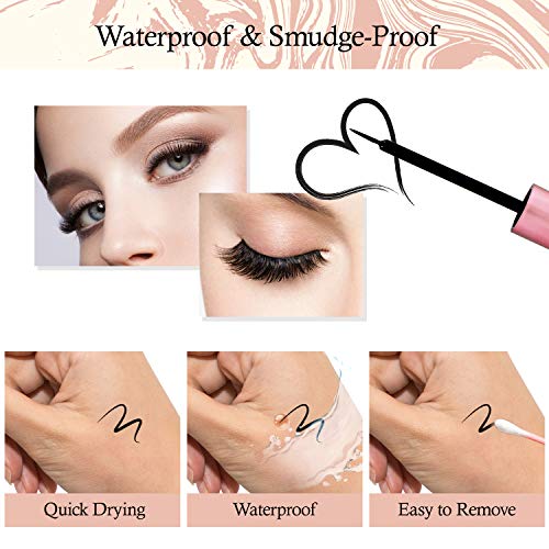 Aroamas Magnetic Eyeliner and Magnetic Eyelash Kit, [7 Pairs]No Glue Reusable Silk False Lashes, Easier To Use Than Traditional Magnetic Eyelashes - Thumbnail 3