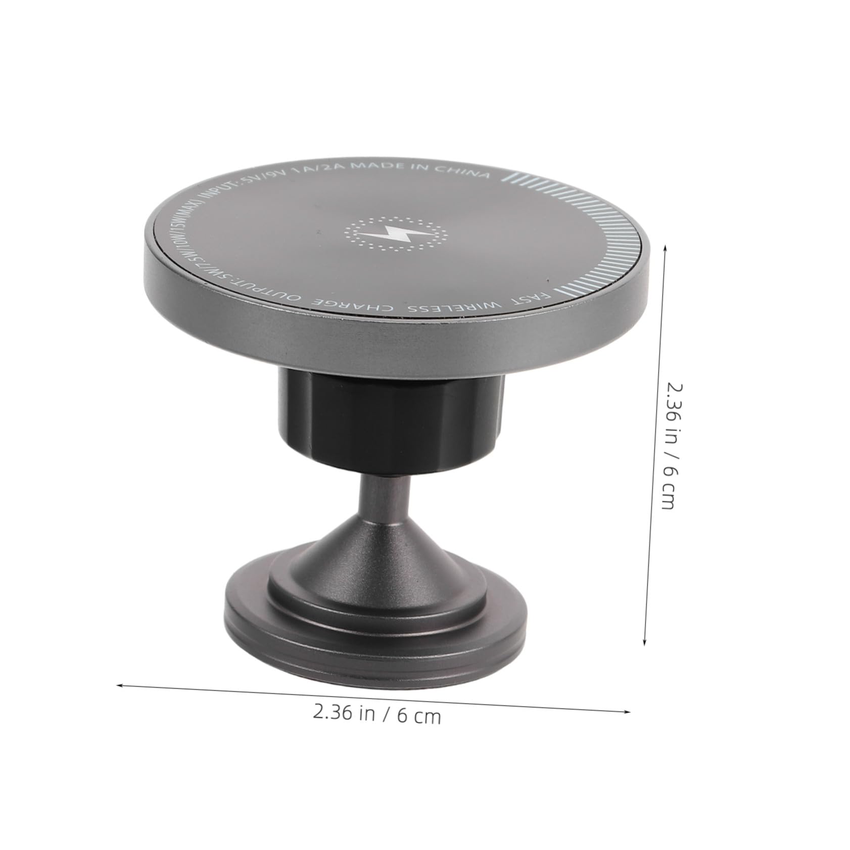 2 Piezas Cargador Inalámbrico para Coche con Soporte Ajustable para Móvil Base Magnética para Carga Rápida Accesorio Portátil Compatible con Center Console sin Cables y Ángulos