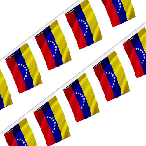 Guirlande drapeau Venezuela festive en polyester pour soirée à thème latino