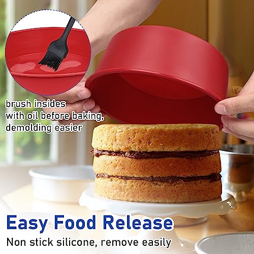 5 In1 Nonstick Silicone Baking Moulds Bakeware Set including Round Cake Molds Kit, Bread Loaf Tin, Rectangle Muffin Trays - Image 4