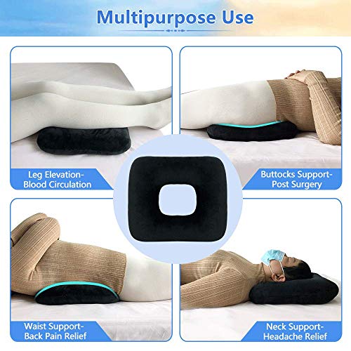 Aossa Hemorrhoid Pillow Donut Butt Pillows For Sitting After Surgery Pressure Ulcer Bed Sore Cushions For Butt Medical Seat Lifting Cushion Pregnancy Postpartum Decubitus Perineal Tailbone Pain Pad thumb #2