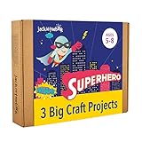 jackinthebox Superhero DIY Costume Art and Craft Kit | Make a Cape, Mask and Cuffs | Best Gift for Boys Ages 5 6 7 8 Years | 3 Craft Projects in 1 Box