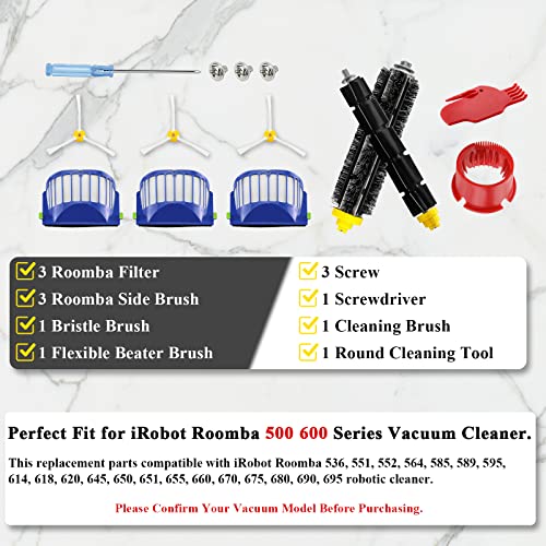 Funmit-Parts-Replacement-for-Roomba-500-600-Series-595-585-564-690-692-694-Vacuum-Cleaner-Accessories-Includes-3-Filter-3-Side-Brush-and-1-Bristle-Brush Funmit Parts Replacement for Roomba 500 600 Series 595 585 564 690 692 694 Vacuum Cleaner Accessories Includes 3 Filter 3 Side Brush and 1 Bristle Brush