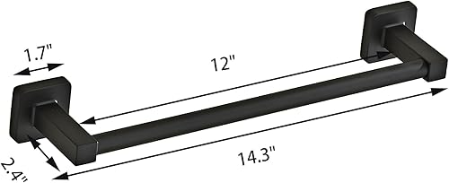 Vista 11 de Toallero montado en la pared del baño, toallero de níquel cepillado de 18 pulgadas con estante inoxidable y soporte para toallas de mano, toalleros